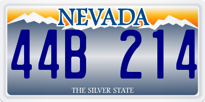 NV license plate 44B214