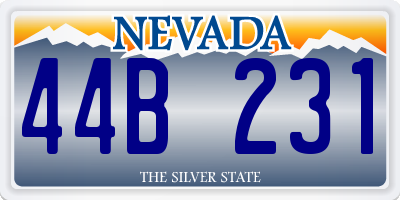 NV license plate 44B231