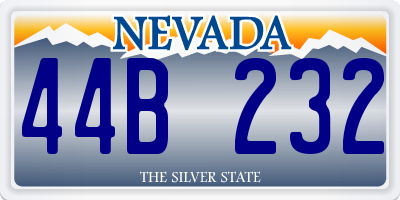 NV license plate 44B232