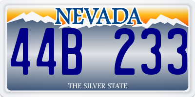 NV license plate 44B233