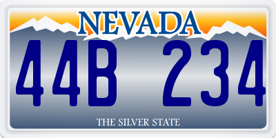 NV license plate 44B234