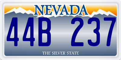 NV license plate 44B237