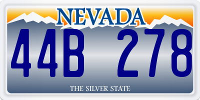 NV license plate 44B278