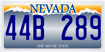 NV license plate 44B289