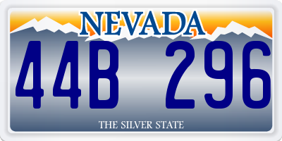 NV license plate 44B296