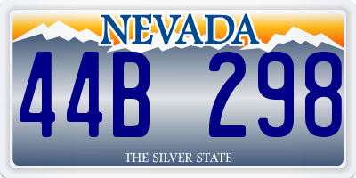 NV license plate 44B298