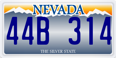 NV license plate 44B314