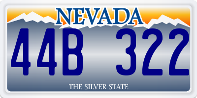 NV license plate 44B322