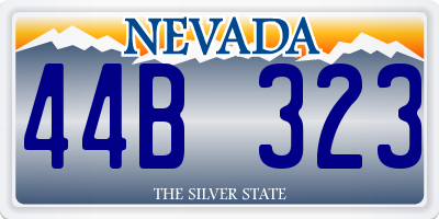 NV license plate 44B323