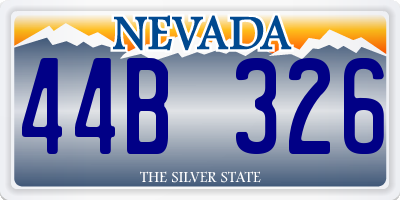 NV license plate 44B326