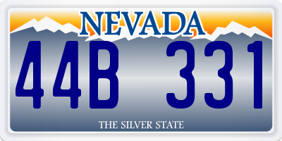 NV license plate 44B331