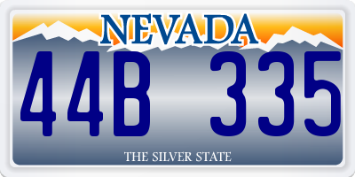 NV license plate 44B335