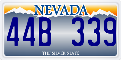 NV license plate 44B339