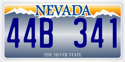 NV license plate 44B341