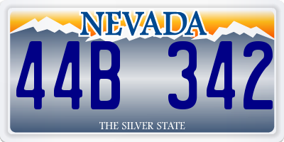 NV license plate 44B342
