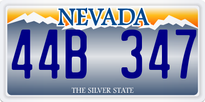 NV license plate 44B347
