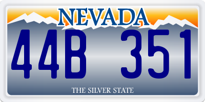 NV license plate 44B351
