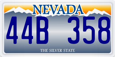 NV license plate 44B358