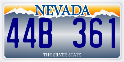 NV license plate 44B361