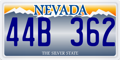 NV license plate 44B362