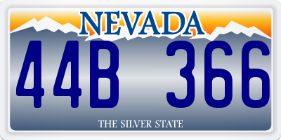 NV license plate 44B366