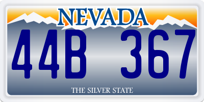 NV license plate 44B367