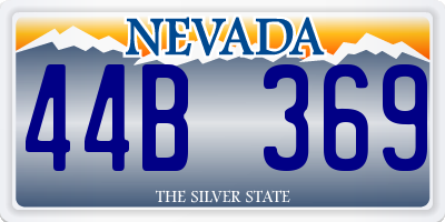 NV license plate 44B369
