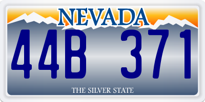 NV license plate 44B371