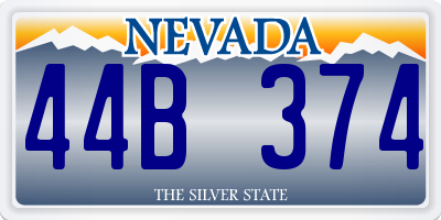 NV license plate 44B374