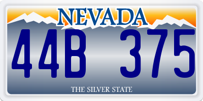 NV license plate 44B375