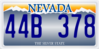 NV license plate 44B378