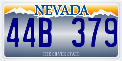 NV license plate 44B379