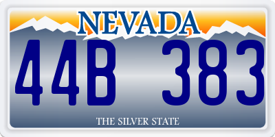 NV license plate 44B383