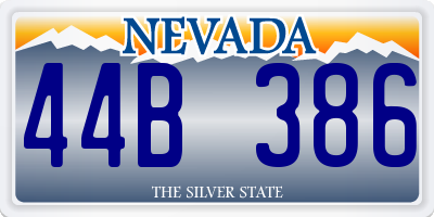 NV license plate 44B386