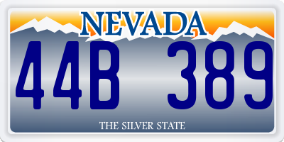 NV license plate 44B389