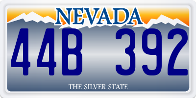 NV license plate 44B392