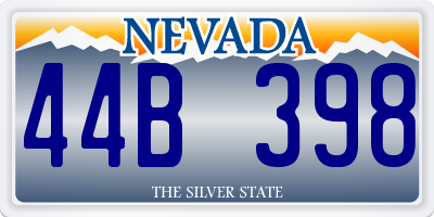 NV license plate 44B398