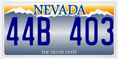 NV license plate 44B403
