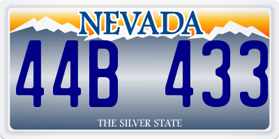 NV license plate 44B433