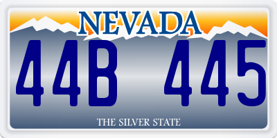 NV license plate 44B445
