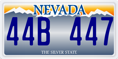 NV license plate 44B447