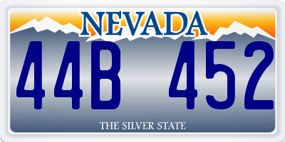 NV license plate 44B452
