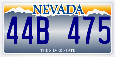 NV license plate 44B475