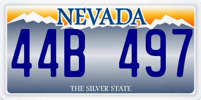 NV license plate 44B497