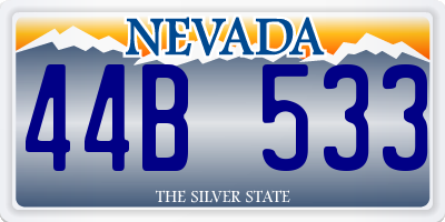 NV license plate 44B533