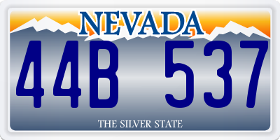 NV license plate 44B537