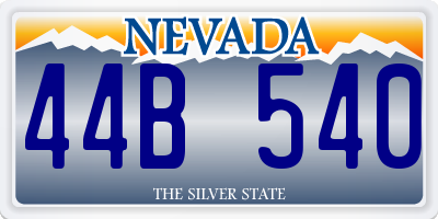 NV license plate 44B540