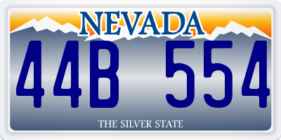 NV license plate 44B554
