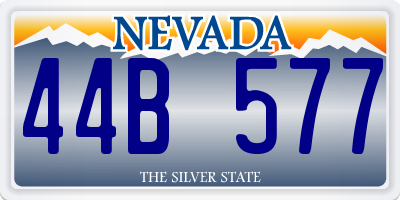 NV license plate 44B577