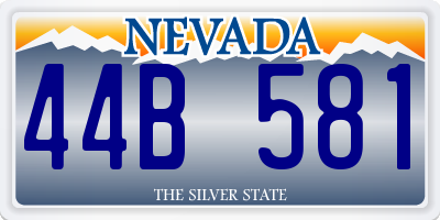 NV license plate 44B581
